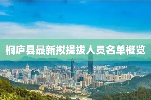 桐庐县最新拟提拔人员名单概览