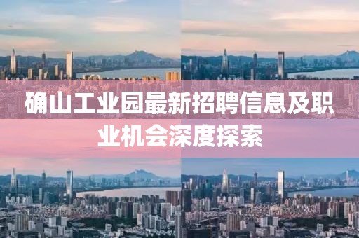 确山工业园最新招聘信息及职业机会深度探索