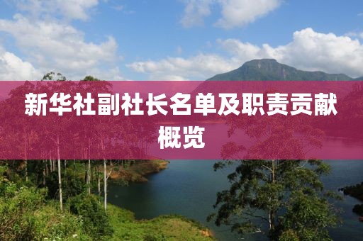 新华社副社长名单及职责贡献概览