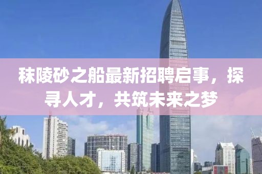 秣陵砂之船最新招聘启事，探寻人才，共筑未来之梦