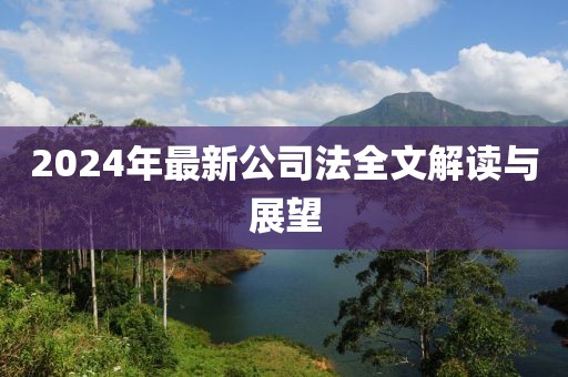 2024年最新公司法全文解读与展望