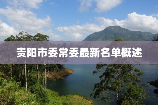 贵阳市委常委最新名单概述