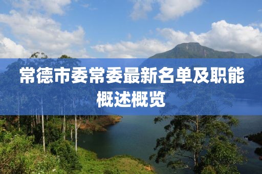 常德市委常委最新名单及职能概述概览