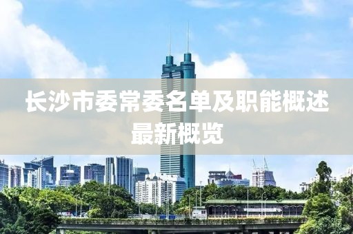 长沙市委常委名单及职能概述最新概览