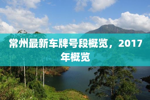 常州最新车牌号段概览，2017年概览