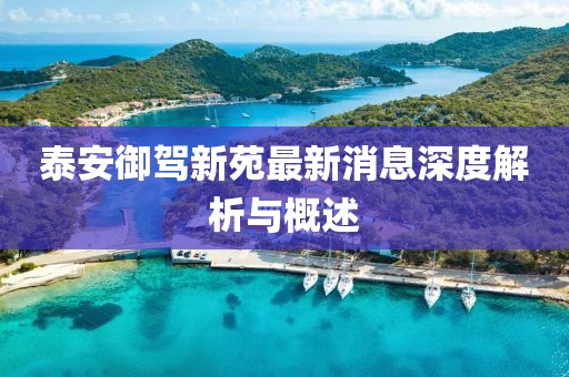 泰安御驾新苑最新消息深度解析与概述