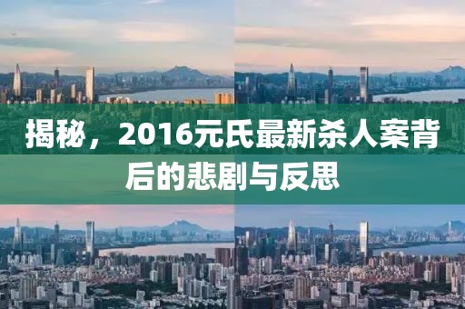 揭秘，2016元氏最新杀人案背后的悲剧与反思