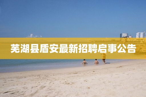 芜湖县盾安最新招聘启事公告