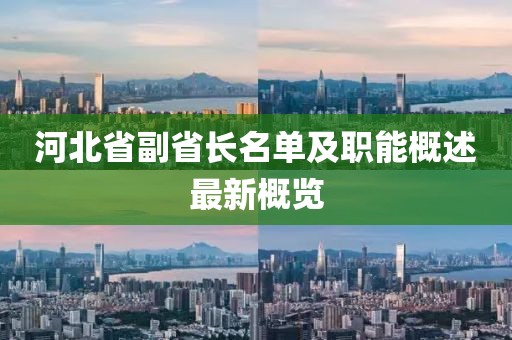河北省副省长名单及职能概述最新概览