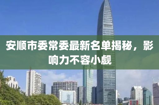 安顺市委常委最新名单揭秘，影响力不容小觑