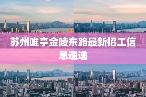 苏州唯亭金陵东路最新招工信息速递