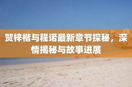 贺梓楷与程诺最新章节探秘，深情揭秘与故事进展