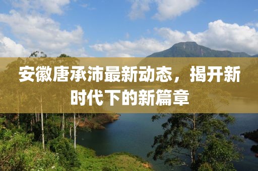 安徽唐承沛最新动态，揭开新时代下的新篇章