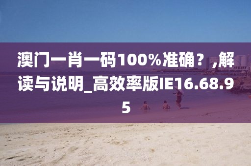 澳门一肖一码100%准确？,解读与说明_高效率版IE16.68.95