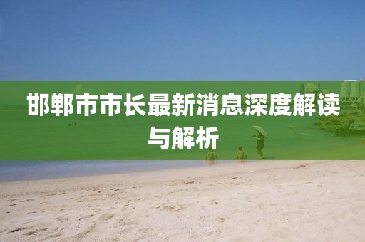 邯郸市市长最新消息深度解读与解析