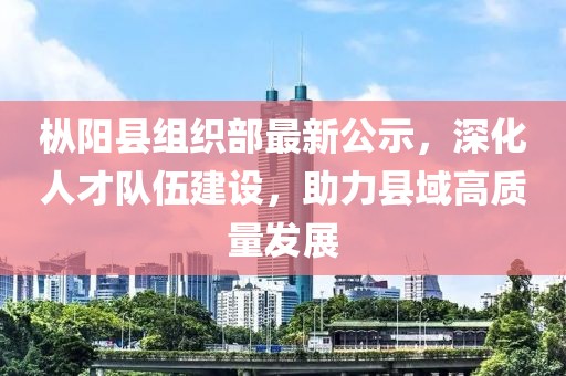 枞阳县组织部最新公示，深化人才队伍建设，助力县域高质量发展