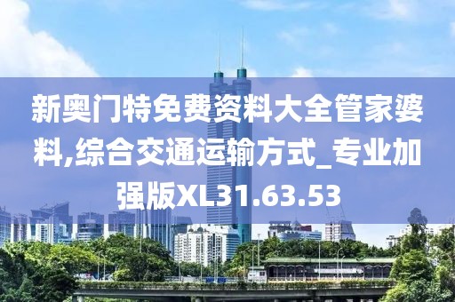新奥门特免费资料大全管家婆料,综合交通运输方式_专业加强版XL31.63.53