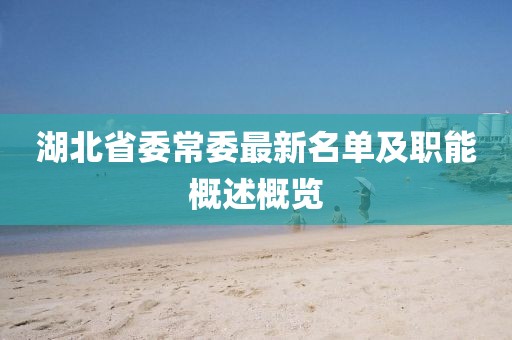 湖北省委常委最新名单及职能概述概览