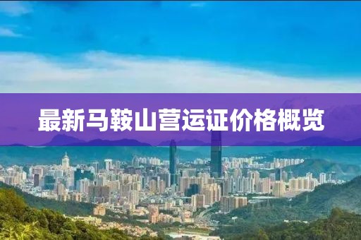 最新马鞍山营运证价格概览