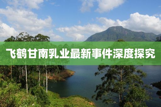 飞鹤甘南乳业最新事件深度探究