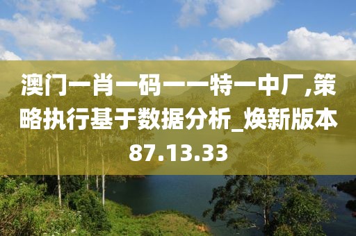 澳门一肖一码一一特一中厂,策略执行基于数据分析_焕新版本87.13.33