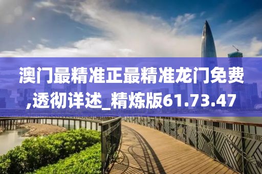 澳门最精准正最精准龙门免费,透彻详述_精炼版61.73.47