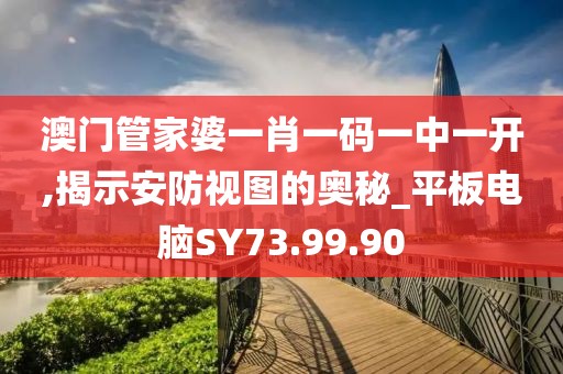 澳门管家婆一肖一码一中一开,揭示安防视图的奥秘_平板电脑SY73.99.90