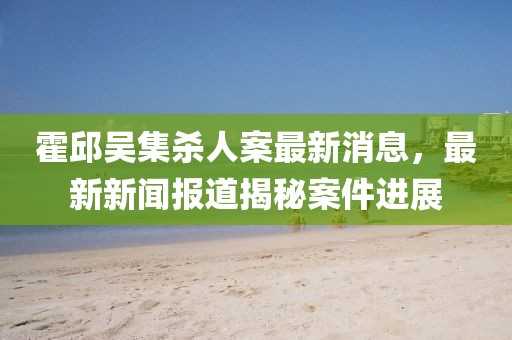 霍邱吴集杀人案最新消息，最新新闻报道揭秘案件进展