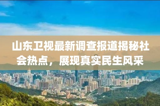 山东卫视最新调查报道揭秘社会热点，展现真实民生风采