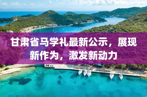 甘肃省马学礼最新公示，展现新作为，激发新动力