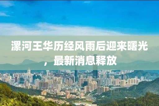 漯河王华历经风雨后迎来曙光，最新消息释放