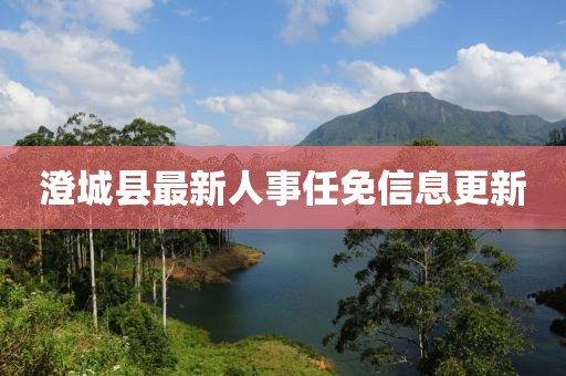 澄城县最新人事任免信息更新