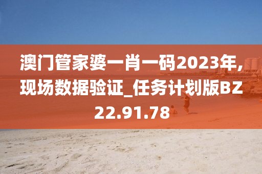 澳门管家婆一肖一码2023年,现场数据验证_任务计划版BZ22.91.78