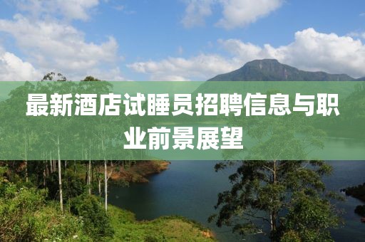 最新酒店试睡员招聘信息与职业前景展望
