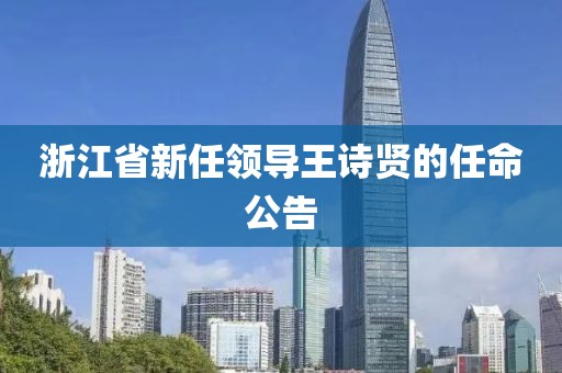 浙江省新任领导王诗贤的任命公告