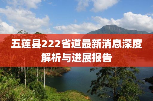 五莲县222省道最新消息深度解析与进展报告