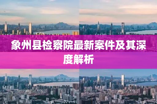 象州县检察院最新案件及其深度解析