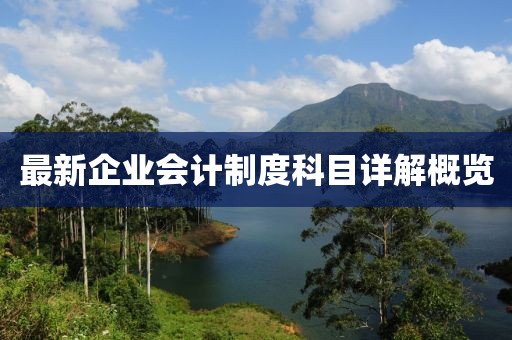 最新企业会计制度科目详解概览