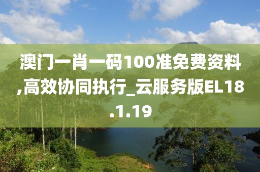 澳门一肖一码100准免费资料,高效协同执行_云服务版EL18.1.19