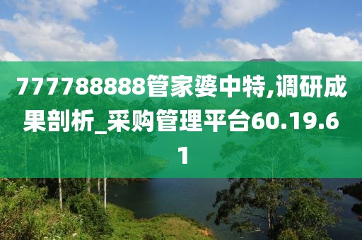 777788888管家婆中特,调研成果剖析_采购管理平台60.19.61