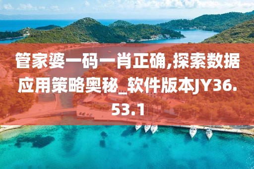 管家婆一码一肖正确,探索数据应用策略奥秘_软件版本JY36.53.1