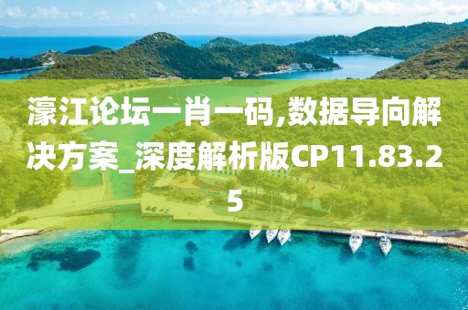 濠江论坛一肖一码,数据导向解决方案_深度解析版CP11.83.25