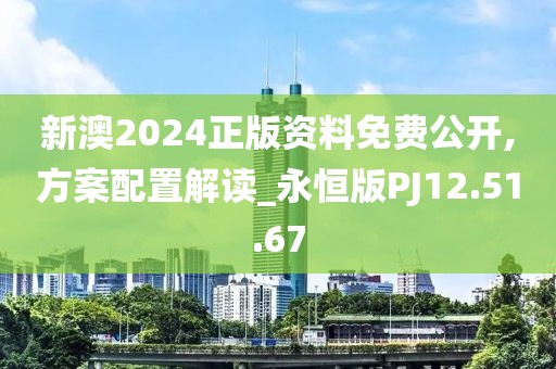 新澳2024正版资料免费公开,方案配置解读_永恒版PJ12.51.67