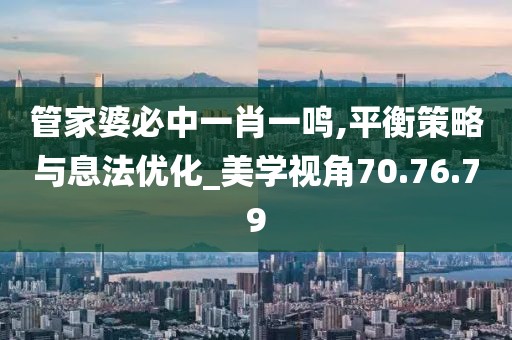 管家婆必中一肖一鸣,平衡策略与息法优化_美学视角70.76.79