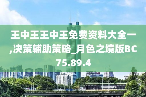 王中王王中王免费资料大全一,决策辅助策略_月色之境版BC75.89.4