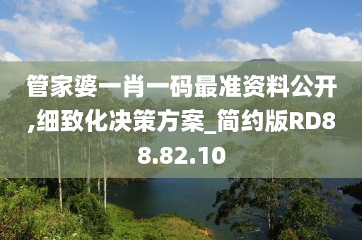 管家婆一肖一码最准资料公开,细致化决策方案_简约版RD88.82.10