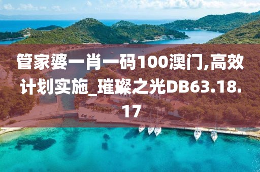 管家婆一肖一码100澳门,高效计划实施_璀璨之光DB63.18.17
