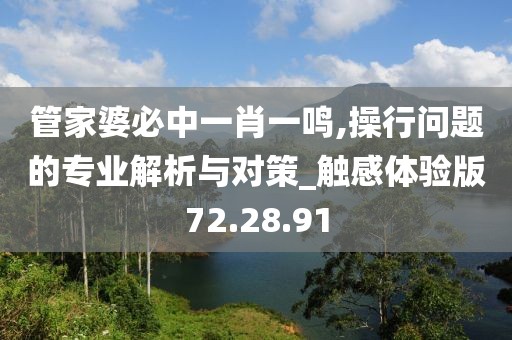 管家婆必中一肖一鸣,操行问题的专业解析与对策_触感体验版72.28.91