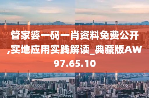 管家婆一码一肖资料免费公开,实地应用实践解读_典藏版AW97.65.10