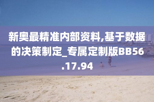新奥最精准内部资料,基于数据的决策制定_专属定制版BB56.17.94